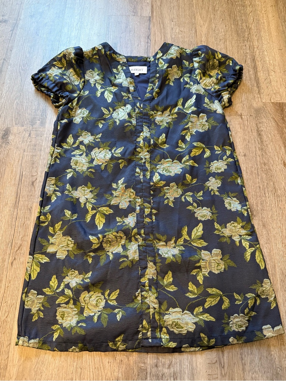 B.Right Mini Dress Navy with green florals
